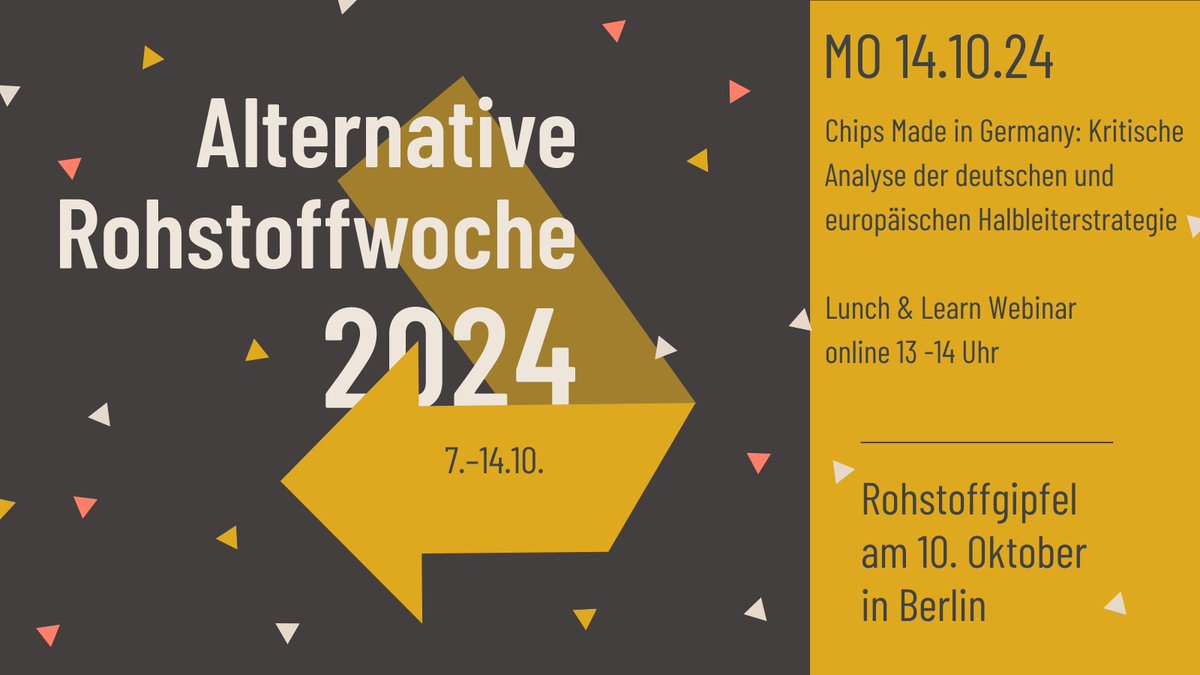 WEED e.V. - World Economy, Ecology & Development (@weed_ev) on Twitter photo 📅Save the Date: 14.10
Im Lunch & Learn werfen Julia Albrecht <a href="/WEED_eV/">WEED e.V. - World Economy, Ecology & Development</a> und Peter Pawlicki <a href="/electrowatch/">Electronics Watch</a> einen kritischen Blick auf die EU-Halbleiterstrategie. Ist der Fokus auf Megafabs sinnvoll? Seid dabei & diskutiert mit!
Mehr Infos und Anmeldung hier: weed-online.org/de/event-detai… 📅Save the Date: 14.10
Im Lunch & Learn werfen Julia Albrecht <a href="/WEED_eV/">WEED e.V. - World Economy, Ecology & Development</a> und Peter Pawlicki <a href="/electrowatch/">Electronics Watch</a> einen kritischen Blick auf die EU-Halbleiterstrategie. Ist der Fokus auf Megafabs sinnvoll? Seid dabei & diskutiert mit!
Mehr Infos und Anmeldung hier: weed-online.org/de/event-detai…