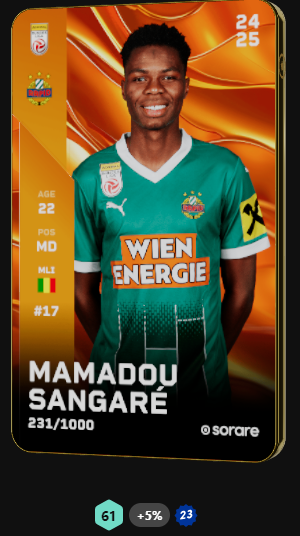 My best card won so far!!!
He goes for cheapest (19$)
Was just telling I have the worst luck yesterday to <a href="/McBrideAce/">McBrideAce ☘️</a> 
won jakub kaminski from wolfsberg as well!!!
(both in my alt accounts 🙃)