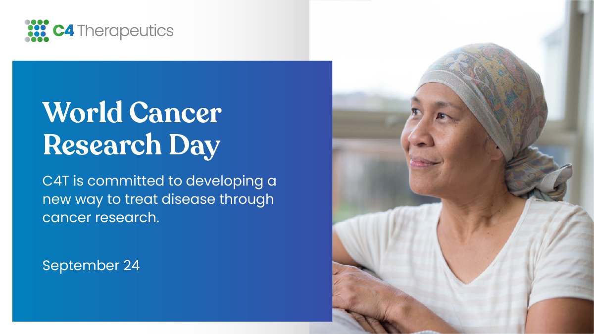 C4Therapeutics's tweet photo. At C4T we are committed to creating a new generation of medicines for people with #cancer – a disease that can change lives and leave a lasting impact.

Visit our website to explore our pipeline of #TPD therapies targeting cancer: https://t.co/f1g3KCnXER #WorldCancerResearchDay https://t.co/lg9aodTC18
