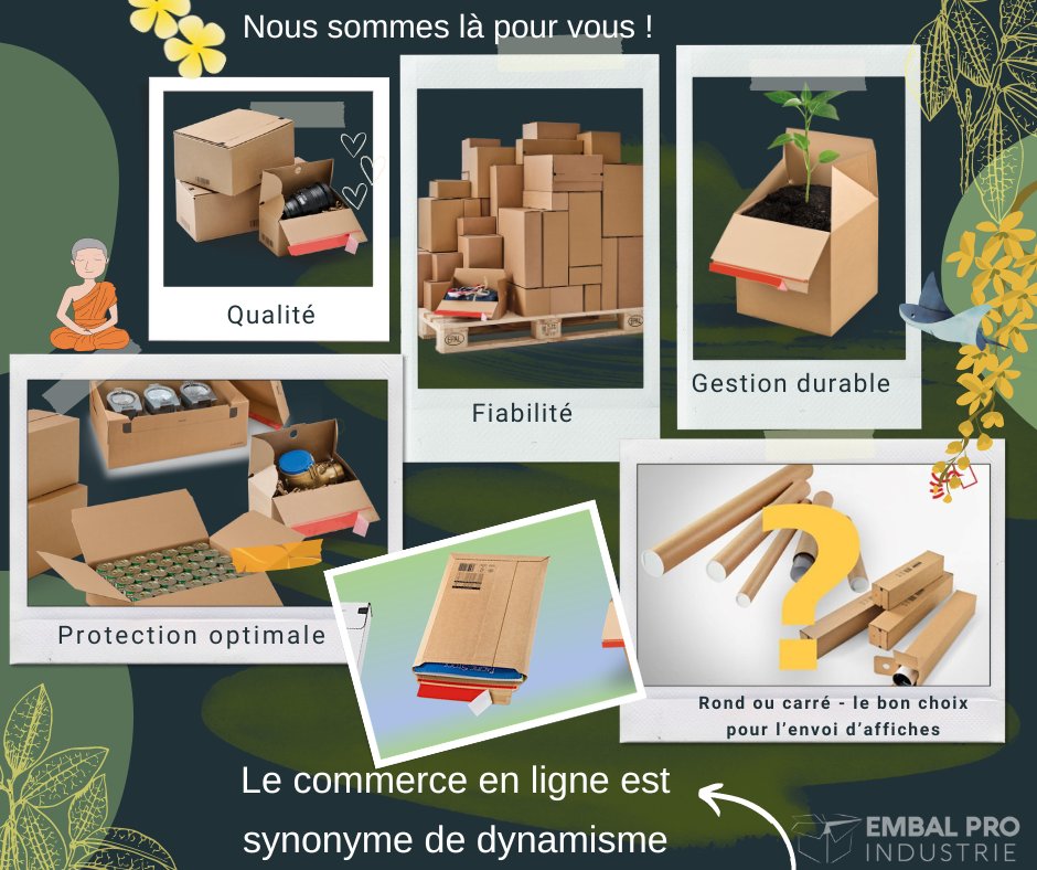 EmbalPro's tweet photo. Le commerce en ligne est synonyme de dynamisme !
Nous  vous proposons une gamme complète de produits pour offrir une  protection optimale à vos marchandises tout au long de la chaîne  logistique.
#embalproindustrie #envoispostaux #ecommerce #qualité #fiabilité #satisfactionclient https://t.co/7qemNfAOH8