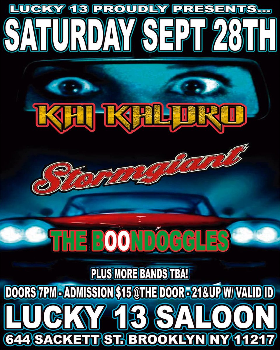 THIS SATURDAY! Sept. 28, 2024! I will be performing as the special guest drummer for #KaiKaldro's live debut show at #Lucky13Saloon in #Brooklyn, NY! #Stormgiant and #TheBoondoggles are performing as well.#rock #metal #industrial #industrialrock #industrialmetal #music #livemusic