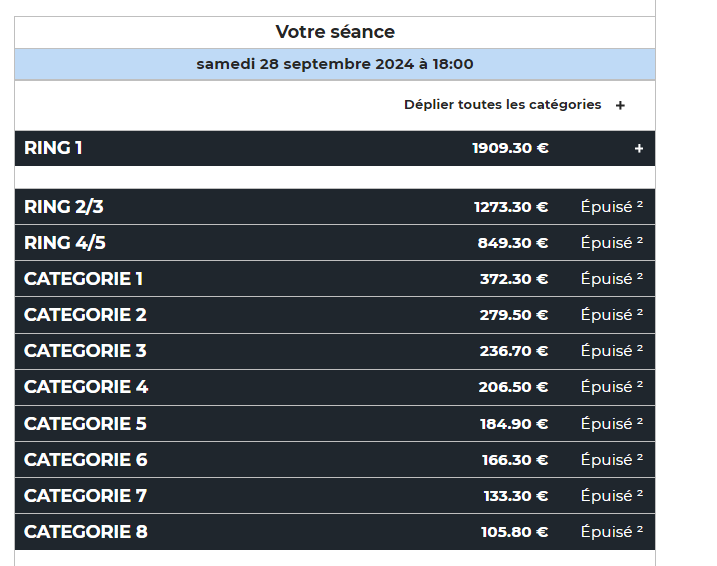 UFCParisPlace's tweet photo. 🚨QUELQUES PLACES UFC PARIS A VENDRE🚨

- Je n'ai plus catégorie de Catégorie 5 qui sont parties mais il me reste Catégorie 6, 7 et 8 à vendre au prix d'achat.

Si vous êtes intéressé n'hésitez pas à venir en DM.

Le prix des places ⬇️

#UFCParis #UFC308 #UFC #billet #place https://t.co/NUJtFbBwbz
