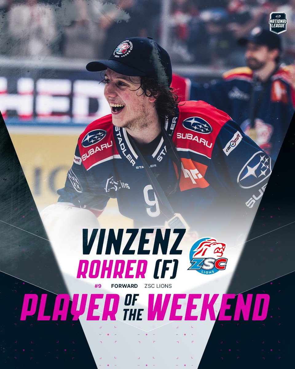 NLch_official's tweet photo. The votes are in ๐ณ๏ธ๐ฅ Vinzenz Rohrer definitely delivered this weekend with his 3 goals in two games ๐ช Bravo!
#nationalleague #playeroftheweekend #zsclions https://t.co/FBwAJq3KkP