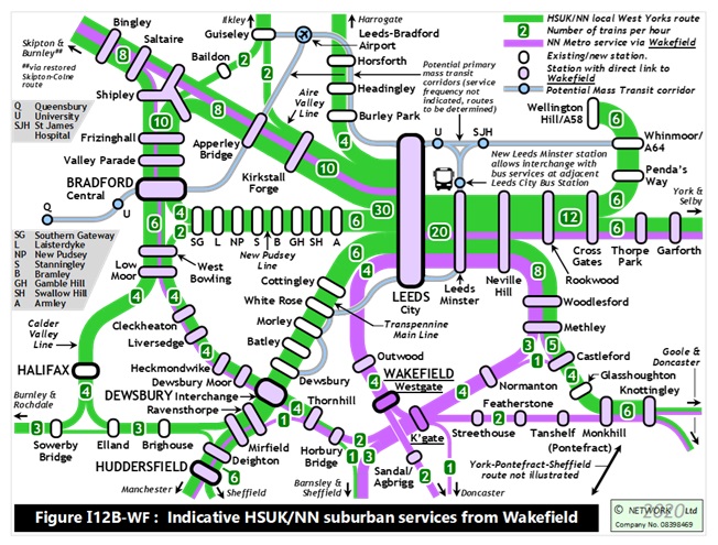 HighSpeedUK's tweet photo. Next up is Wakefield, where the #HSUK / Network North fully exploits the city’s excellent rail connectivity, with improved links to the Five Towns and new direct links to Bradford and the Aire Valley. Why can’t WYCA’s official Mass Transit scheme offer the same transformation? https://t.co/oCLsGtBd57