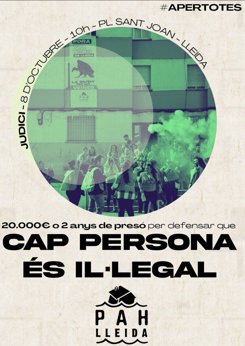 AlertaSolidaria's tweet photo. 💥En Gil serà jutjat tot i haver estat ell l'apallissat! Tot quan intentava mediar entre veïns i un treballador migrant.

Tot el suport al company i a la @PAHLleida !
▶️Dijous 26, acte a IGUALADA
▶️Dimarts 8, judici i concentració solidària a LLEIDA
#APerTotes! https://t.co/X7XJo8GGo1