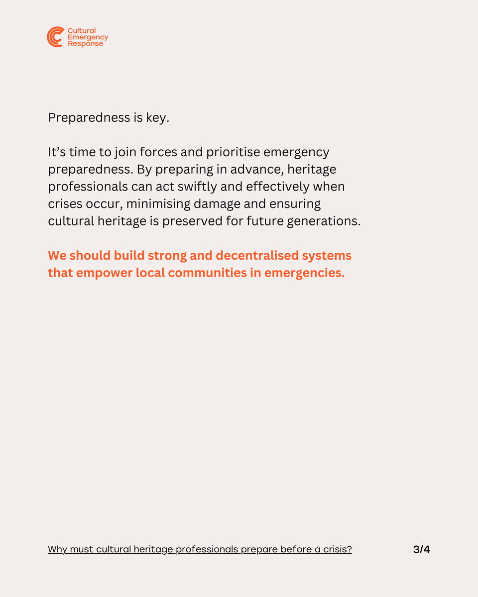 CERorganization's tweet photo. By preparing before a crisis strikes, CER helps ensure that our local partners are ready to act and protect cultural heritage under threat. #CER #emergencypreparedness https://t.co/mqMb5eKq8E