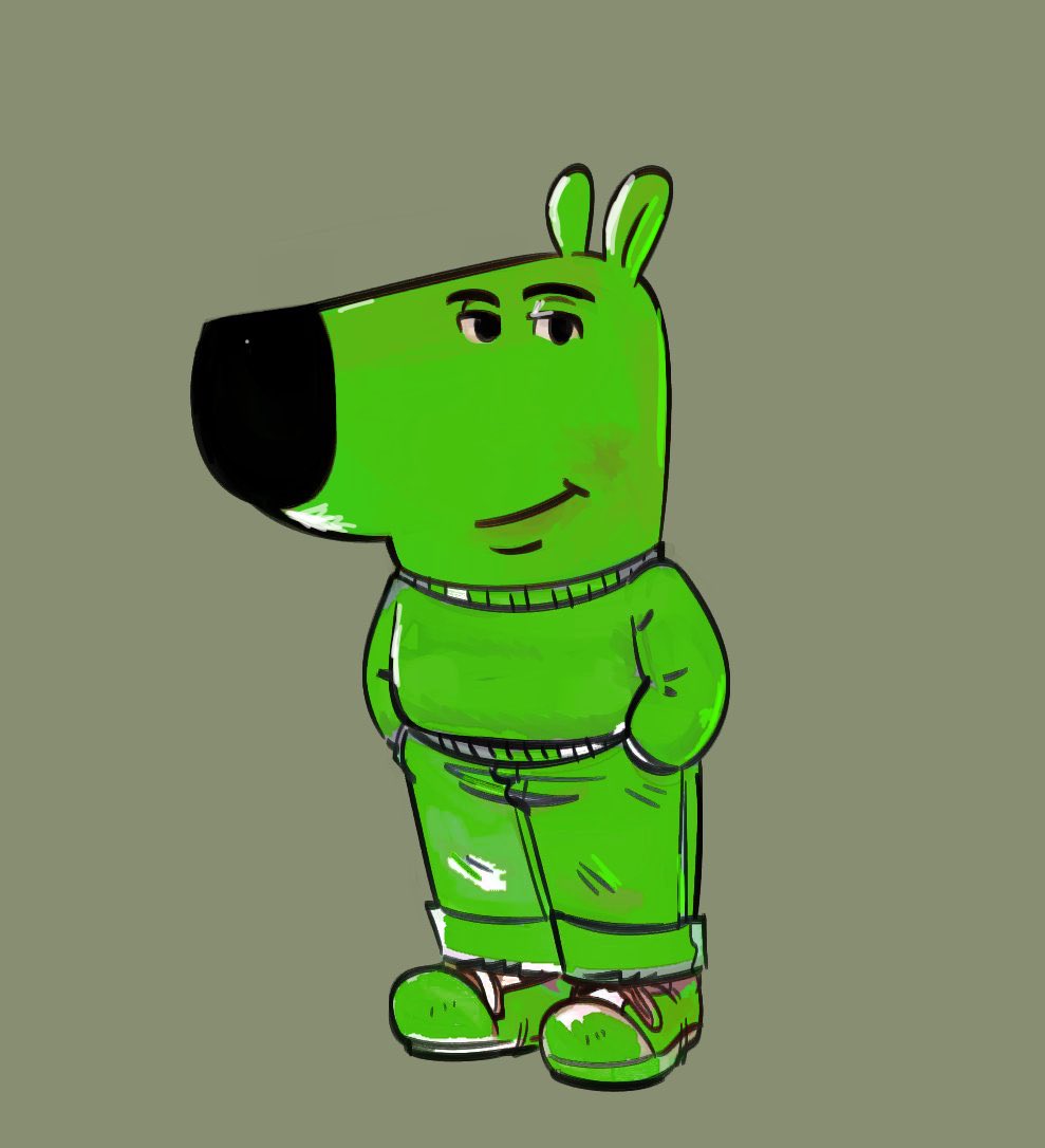 cactOSupp's tweet photo. My green character. his whole deal is he's a green guy that lowkey doesn't give a blue. https://t.co/Uev2n9z4zb