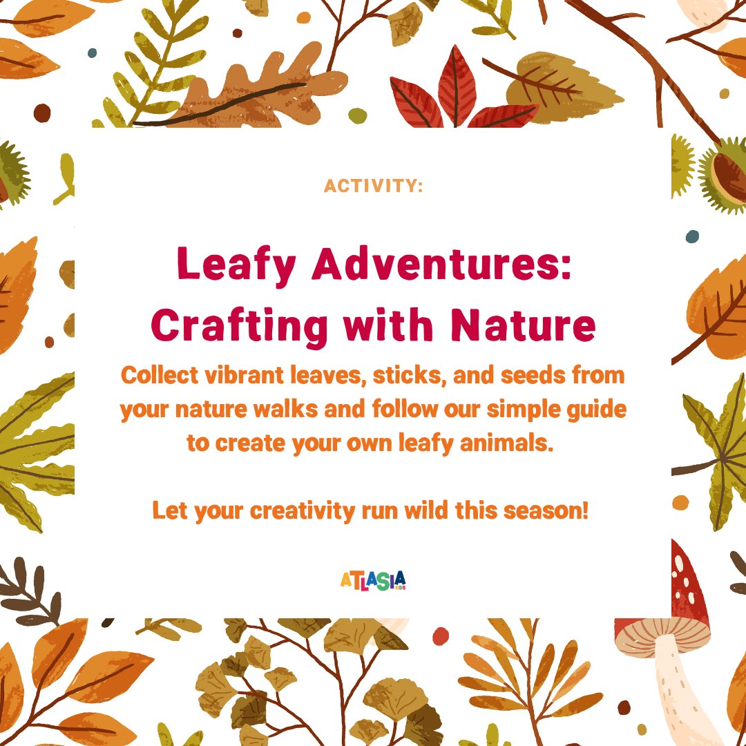 AtlasiaKids's tweet image. 🍂 Get Creative with Leafy Adventures! 🍂

Fall is here, and it’s time to turn those beautiful autumn leaves into fun and fabulous creatures! 🦜✨ Check out the full guide on pages 40-41 of our September issue!

#LeafyAdventures #FallCrafts #NatureFun #AtlasiaKids