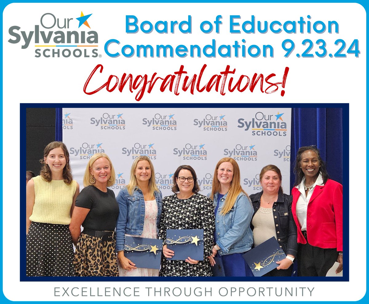 SylvaniaSchools's tweet photo. Last evening, our Board of Education commended our 2024 Educators of the Year. We ❤ celebrating and recognizing the positive impact they've had on students. Once again, we CONGRATULATE our 2024 Educators of the Year! #excellence #sylvaniateachers #sylvaniastaff https://t.co/7VCMJRpJaF