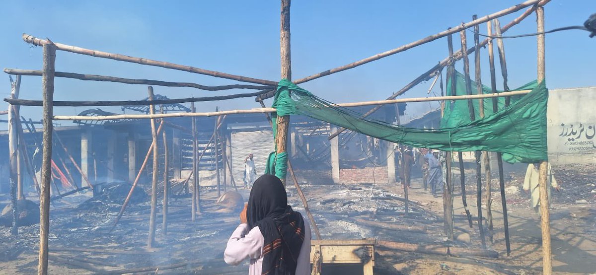 Devastation in Mir Ali, N. Waziristan. Heavy clashes between Taliban and the army have left the locals suffering. Cattle mandi &amp; adjacent areas have been reduced to ashes, innocent livestock burnt alive. The world plays politics with blood on our land.