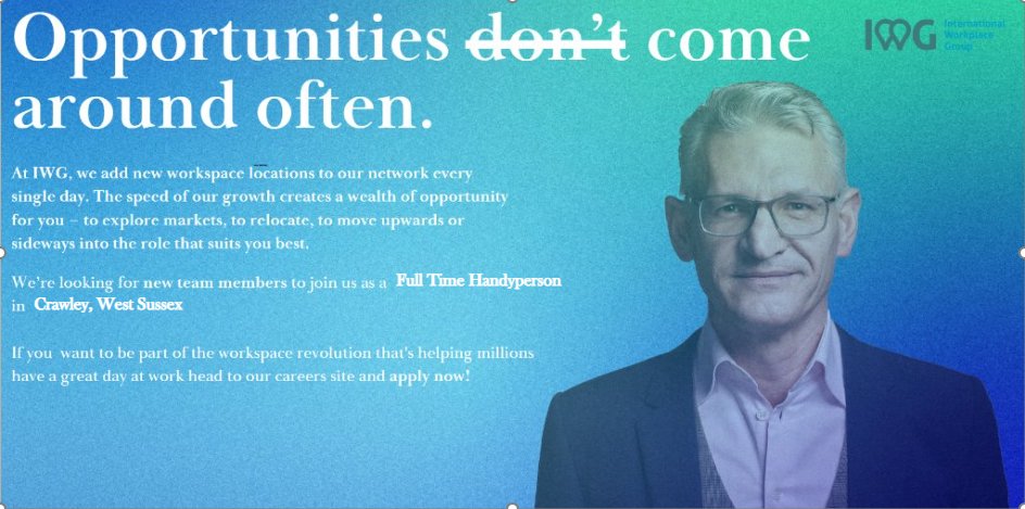 We are looking for a FT Handyperson, based at our Crawley Centre. Come and join us?! #job #crawley