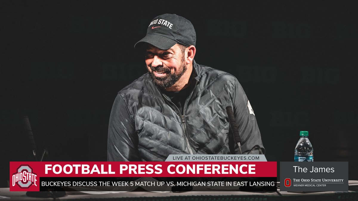 Another week, another Buckeye Football Noon Press Conference‼️ 
🎥 TUNE IN LIVE here on X or OhioStateBuckeyes.com/watch and hear from Coach Day, Coach Knowles and Will Howard🏈 🗣️

#GoBucks | <a href="/OhioStateFB/">Ohio State Football</a>