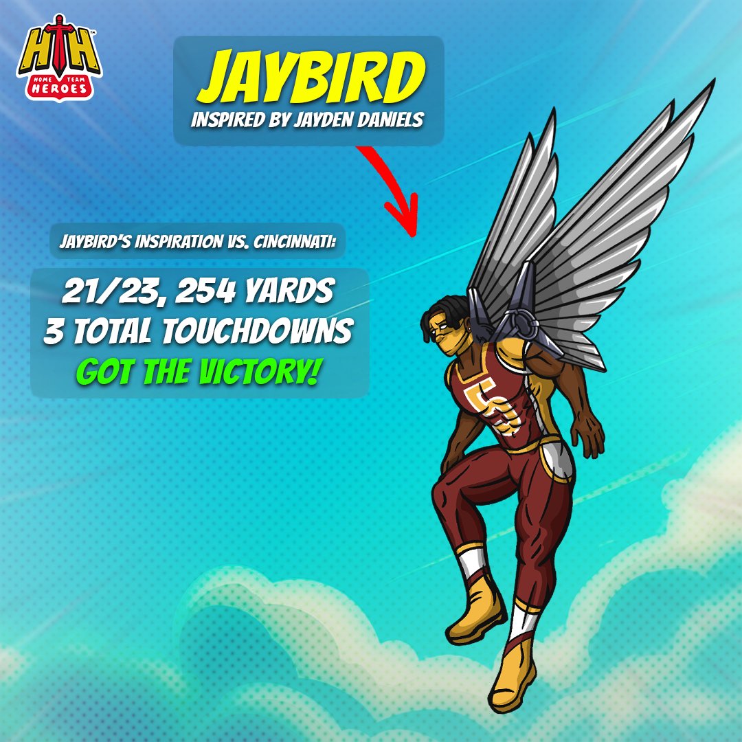 Jayden Daniels (Jaybird's Favorite Player) helped lead Washington to their second win of the season over Cincinnati last night!

Jaybird is definitely pleased with the performance!