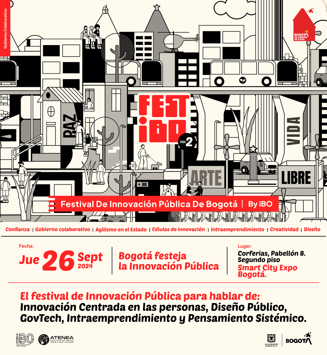Ambientebogota's tweet photo. Llega la 2° edición de #FestiBO, el Festival de Innovación Pública de #BogotáMiCiudadMiCasa

Conoce experiencias de innovación, diseño en lo público, intraemprendimiento y Govtech para la transformación de ciudades.

Regístrate👉https://t.co/MHaq40i5cP con el código FESTIBOSMART https://t.co/jUBusLftrm