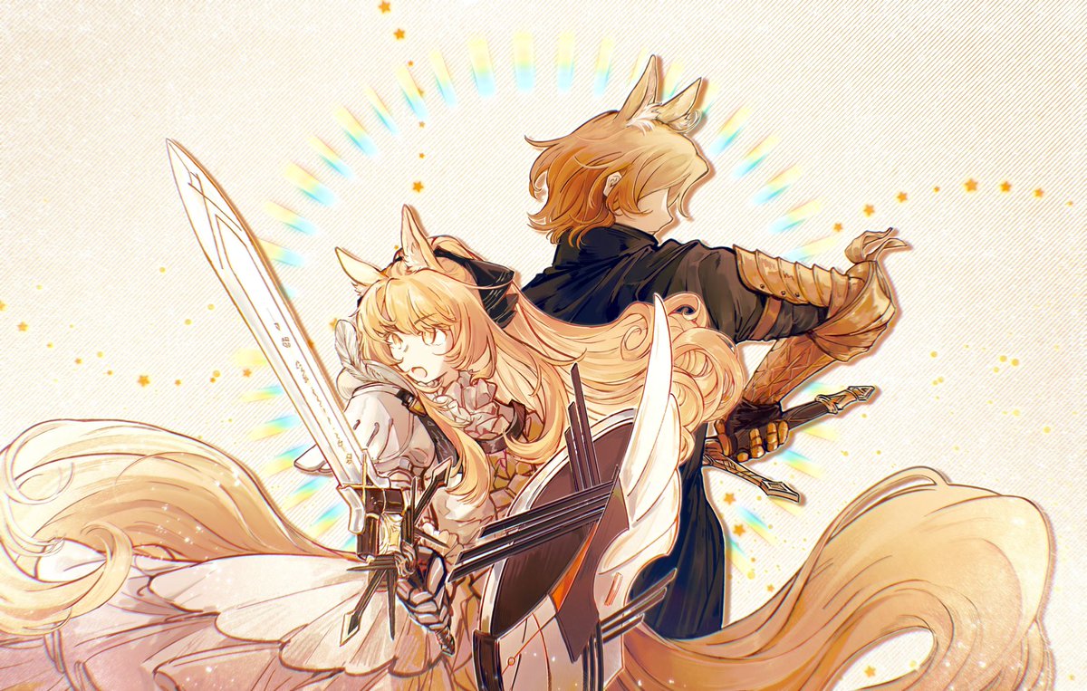 #明日方舟 #アークナイツ #Arknights 

「光あれ✨！」
「……雨だ。」