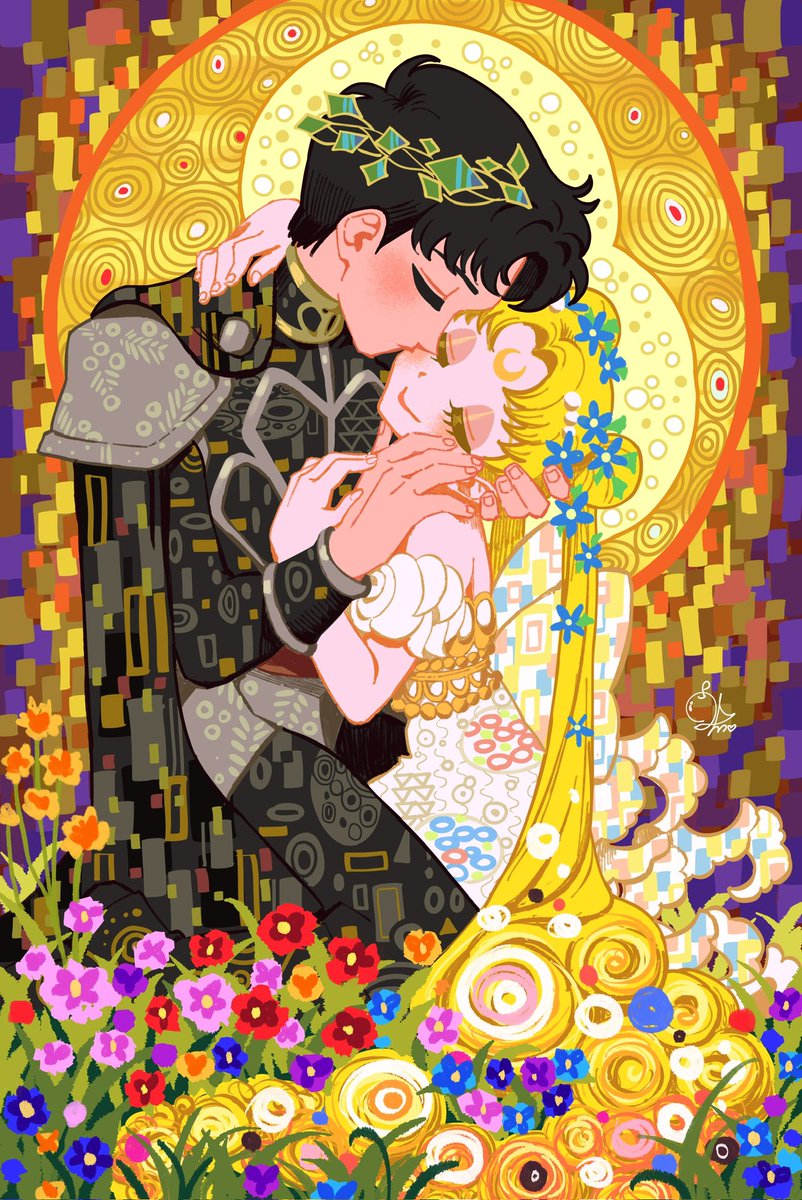 prettysavage30's tweet photo. Gustav Klimt, The Kiss: Mamoru🤍Usagi

#SailorMoon #セーラームーン https://t.co/jdGoW7eMq4