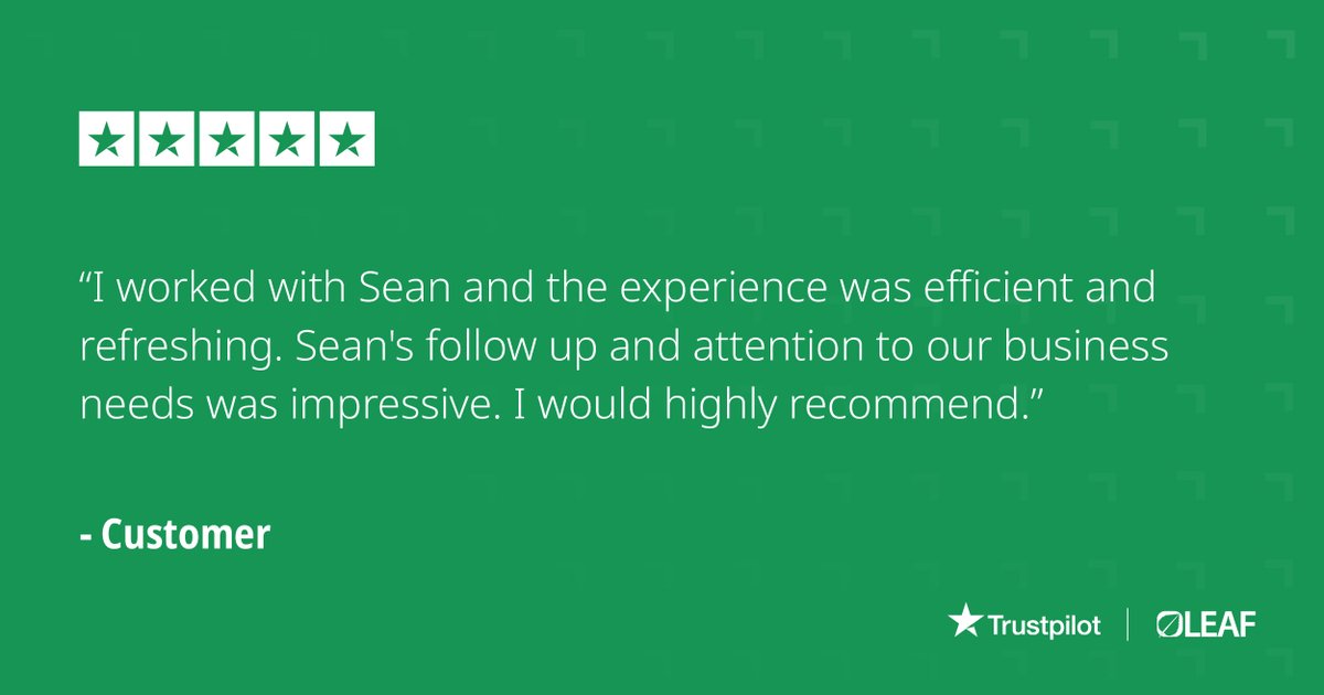 LEAFCommercial's tweet image. Your business needs are the most important consideration of an equipment financing solution with LEAF – and it sounds like Sean hit the nail on the head! Thanks for the review!

#TestimonialTuesday #CustomizedFinancing #EquipmentFinance