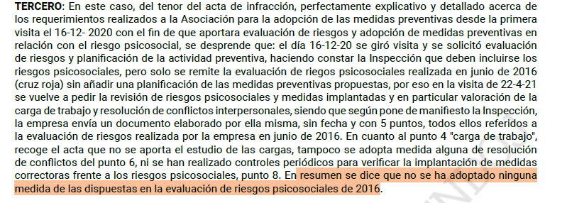 <a href="/TSXGalicia/">TSXG</a> <a href="/tsj_cat/">TSJCat</a> <a href="/ITSS_INSPECCION/">ITSS - Inspeccion de Trabajo y Seguridad Social</a> <a href="/instrabajoyss/">inspectoresdetrabajo</a> 🧶#Sentencia JSO #CiudadReal: se confirma la sanción impuesta a la empresa por falta de medidas preventivas frente a los #riesgospsicosociales

**La #evaluación de riesgos psicosociales de nada sirve si no se adoptan medidas preventivas**

🔗poderjudicial.es/search/AN/open…