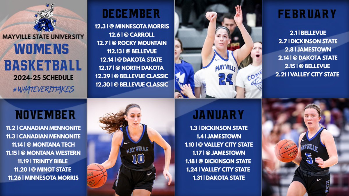 We are super excited to release our schedule for the upcoming 24-25 season!!! We have a challenging non-conference slate that we feel will prepare us for our last year of competition in the North Star Athletic Association!! #WhateverItTakes