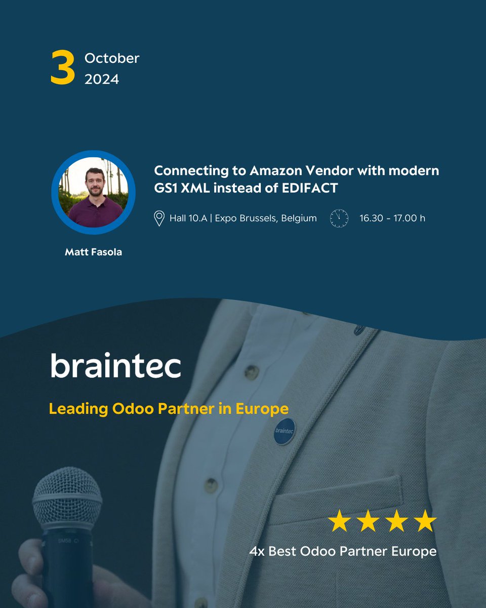 wearebraintec's tweet photo. The countdown to #OdooExperience 2024 is on! 🚀

Join us from Oct 2-4 at booth D6, Hall 10, Brussels Expo. Coffee, chocolate, and insights await! ☕🍫 Don’t miss our 7 talks by #OdooExperts. See you there! 

#OdooCommunity #OdooGoldPartner #wearebraintec #weempowerforthefuture https://t.co/2Q1zKJaIp2