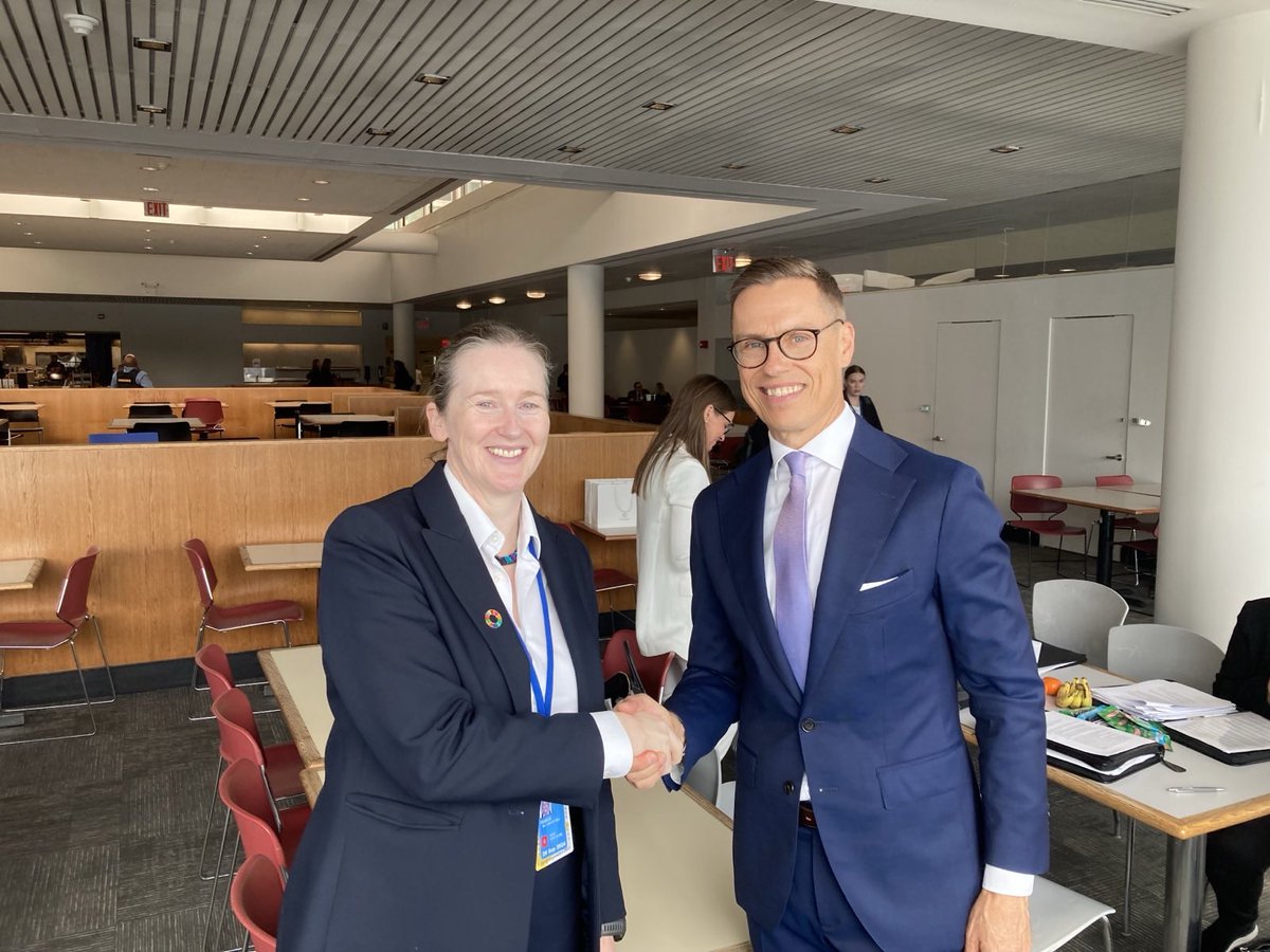 Honoured to participate in #SummitOfTheFuture. In the margins, had inspiring bilats with <a href="/ICRC/">ICRC</a> Pres, <a href="/ErvinIbrahimov1/">Ervin Ibrahimovic</a> &amp; <a href="/UN_OCT/">United Nations Office of Counter-Terrorism</a>. Discussed co-operation on conflict prevention, mediation and countering-terrorism and great quick chat with <a href="/alexstubb/">Alexander Stubb</a> on next year’s FIN <a href="/OSCE/">OSCE</a> Chair.