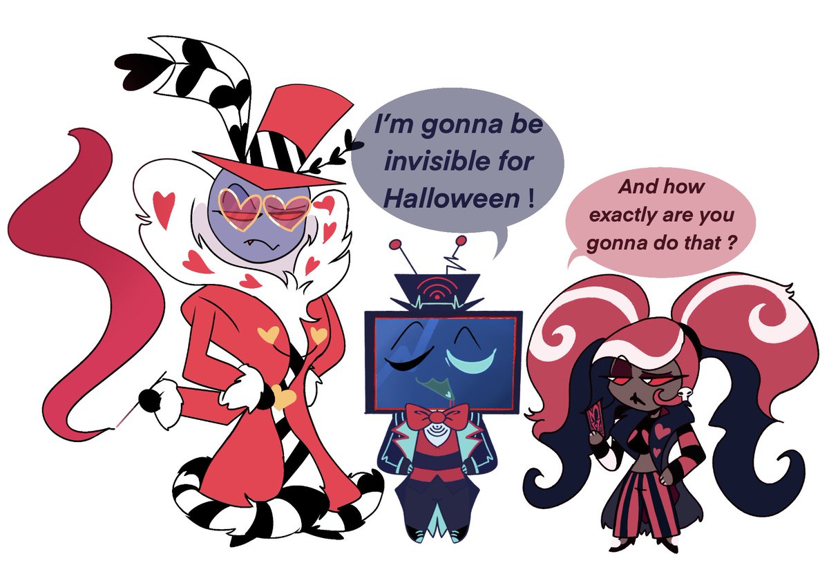 VGHOSTIV's tweet photo. VEES getting ready for Halloween…

#HazbinHotel #Vees #VoxVal https://t.co/OIhQ3bGBMw