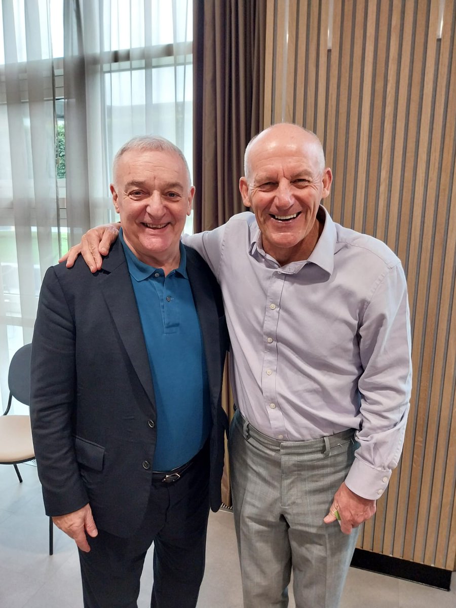 LouMacari10's tweet image. What a treat to run into my old United team mate Steve Coppell for the first time in a long time this afternoon. What a player! We were at St George's Park for a lunch to celebrate Martin O'Neill's new post with the LMA