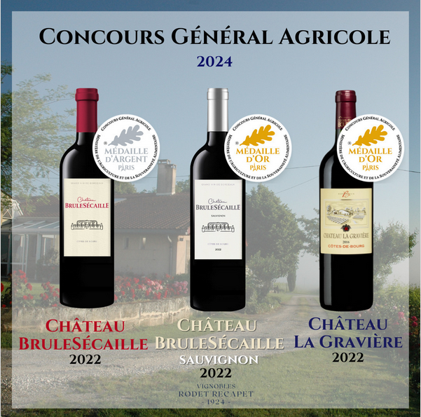 BruleSecaille's tweet photo. Médailles d' Or :
Château BruleSécaille SAUVIGNON 2022 et Château La Gravière 2022.
Médaille d'Argent : Château BruleSécaille 2022

Concours Général Agricole 2024 

GRAND VIN DE BORDEAUX
AOC Côtes de Bourg

#chateaubrulesecaille #cotesdebourg #bordeaux #bordeauxwine #wine #wein https://t.co/tQ4Q7GqtCY