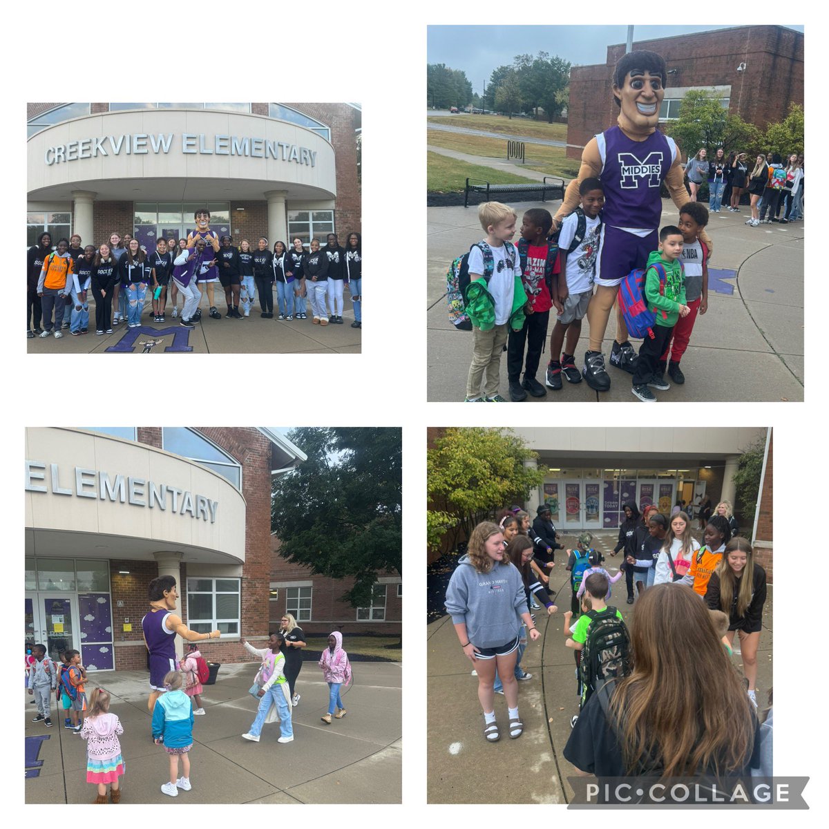 Great day <a href="/CreekviewTweets/">Creekview Elementary</a> for the Annual Welcome Week with <a href="/mhsmiddiecheer/">mhsmiddiecheerleading</a> <a href="/middiehopesquad/">middieshopesquad</a> and the MIDDIE MAN!!