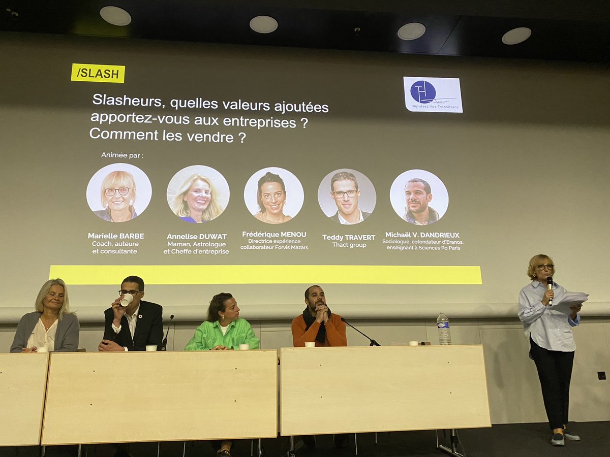 Début de la conférence au ⁦<a href="/SalonSME/">SalonSME</a>⁩ :
« Slasheurs, quelles valeurs ajoutées apportez-vous aux entreprises ? Comment les vendre ?
#slasheur #salonsme #multipotentiel