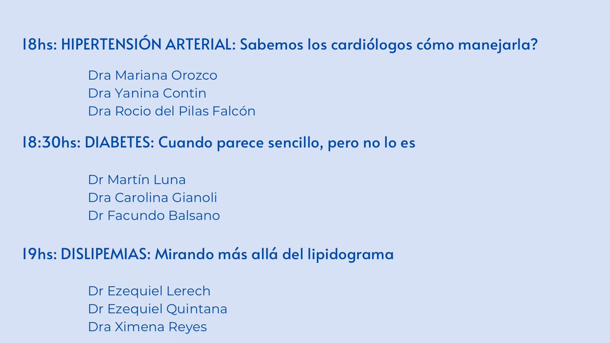 Este viernes 18hs (Argentina) se llevarán a cabo las Primeras Jornadas de SAC JOVEN
Con la participación de <a href="/CONAREC_ORG/">CONAREC</a> y las Sociedades Paraguaya <a href="/SPCyCC/">Sociedad Paraguaya de Cardiologia</a> y Uruguaya de Cardiología <a href="/SUC_cardiologia/">Sociedad Uruguaya de Cardiología</a> 

Inscripciones ⏩️ sac.org.ar/sac-eventos/jo…