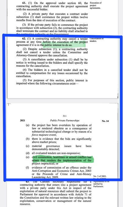 The ONLY REASON this Adani Scam hasn't gone through is the noise you have made online and on the streets.

The civil unrest outlined in section 62 of the PPP Act 2021 (5e) below.

If you keep making the noise, they will have to cancel the deal.

Then we can start the PROSECUTION