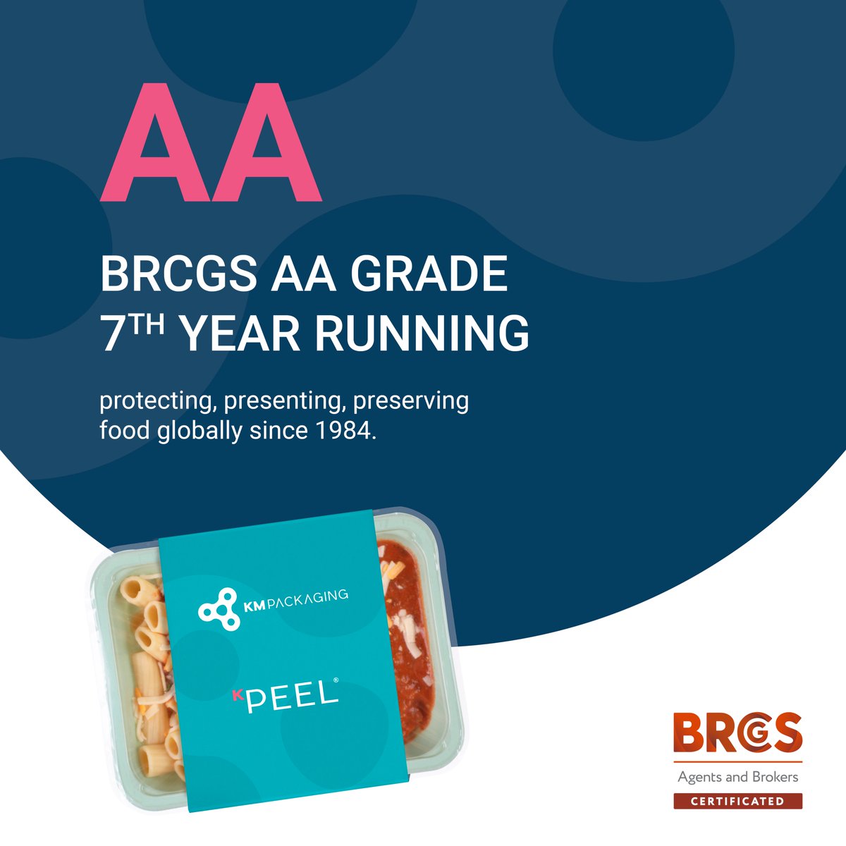 We’re thrilled to have achieved the AA grade in our BRCGS Audit for the 7th year running! Our global team works hard to meet the highest standards in packaging quality and safety.  #FoodSafety #BRCGS #KMPackaging #QualityAssurance