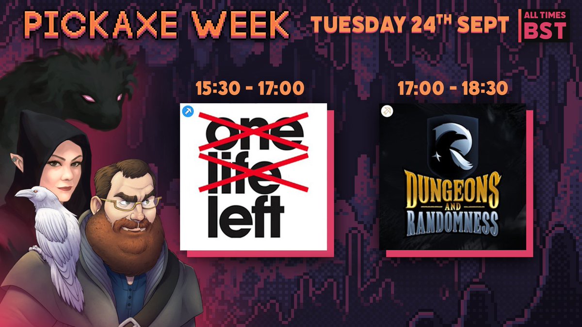 yogscast's tweet photo. Good morning and happy DAY TWO of @PickaxePodcasts Week! ⛏

Want a cheeky look behind the scenes of the games industry? Love a bit of dungeons, dragons, and randomness? Then get ready to tune your eyes and ears in LIVE for these two great pods today! 👇 https://t.co/IeWmBHFEgc