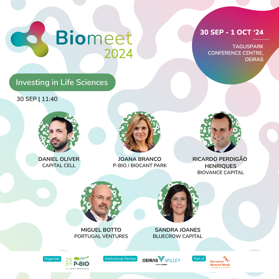 pbio_pt's tweet photo. Round table confirmed for #BIOMEET 2024:  Investing in Life Sciences. Know the speakers and register for the Annual Meeting of the Portuguese Biotechnology Sector: https://t.co/8Ptyt3XHGm #PBIO #Biomeet2024 #Funding #LifeSciences #Biotech #Event #EuropeanBiotechWeek #Taguspark https://t.co/X8RxXL5gzk