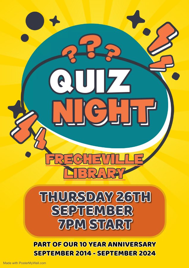 FLLCsheffield's tweet image. This Thursday at 7pm.  A prize for the winning team. Free entry.
Part of our 10 year anniversary events so please come along and have a laugh with us 😀
#Community