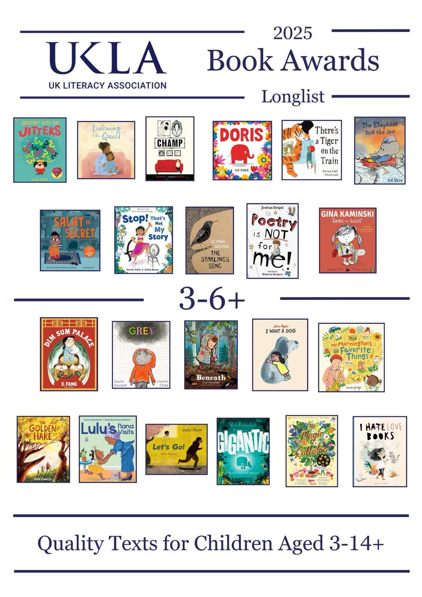 Loved being part of the panel to longlist these for  <a href="/The_UKLA/">UKLA</a> book awards. We looked at over 150 amazing books and whittled them down to this very special collection.
Everyone of them is a winner and would be brilliant in school. 
#UKLA
#UKLABookAwards2025 
#TeacherBookAwards