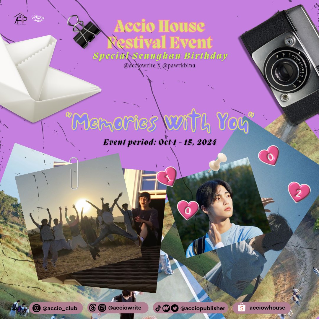 Ini dia festival menulis yang akan datang. Special for Seunghan birthday! BRIIZE yukk siapin tulisan indah kalian dan jangan lupa ikutan😍

Accio House Festival Event by <a href="/acciopublisher/">Accio House Publisher</a> X @pawrkbina
Stay tune for tnc event~