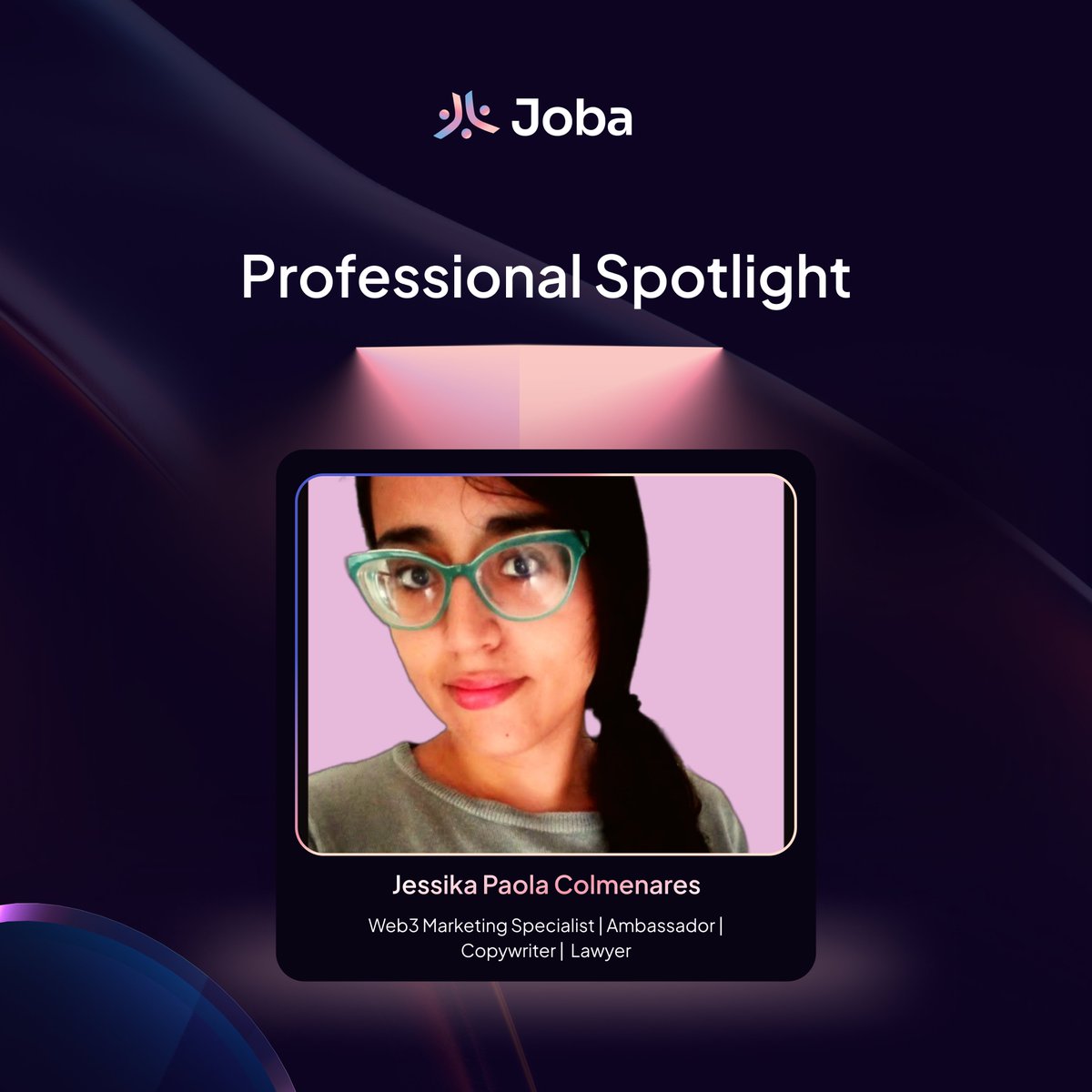 JobaNetwork's tweet photo. Professional Spotlight: Jessika Paola Colmenares — A Multidisciplinary Leader in Marketing, Technology, and Web 3.0 @Jessiway https://t.co/2BaxWJFXdl