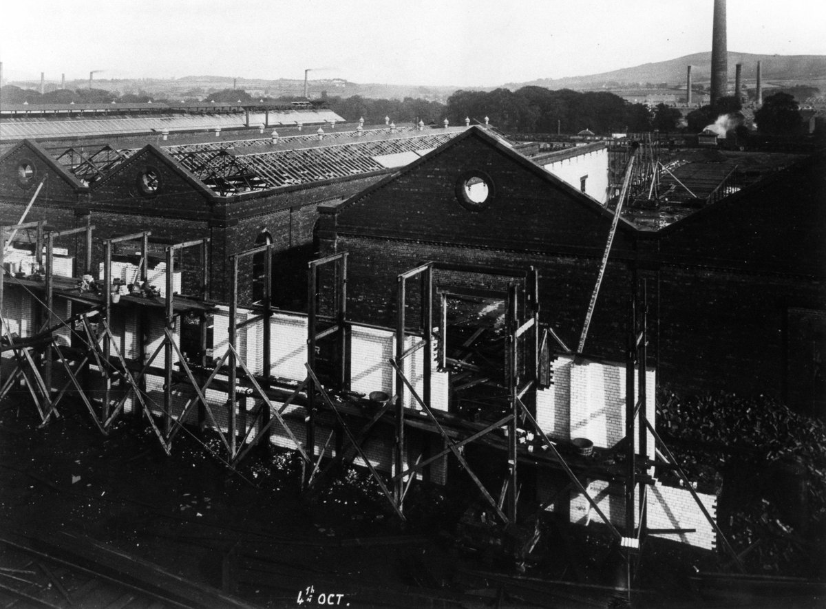Taken today in 1905 work continues on the construction of the Argyll Motor Works in #Alexandria.
