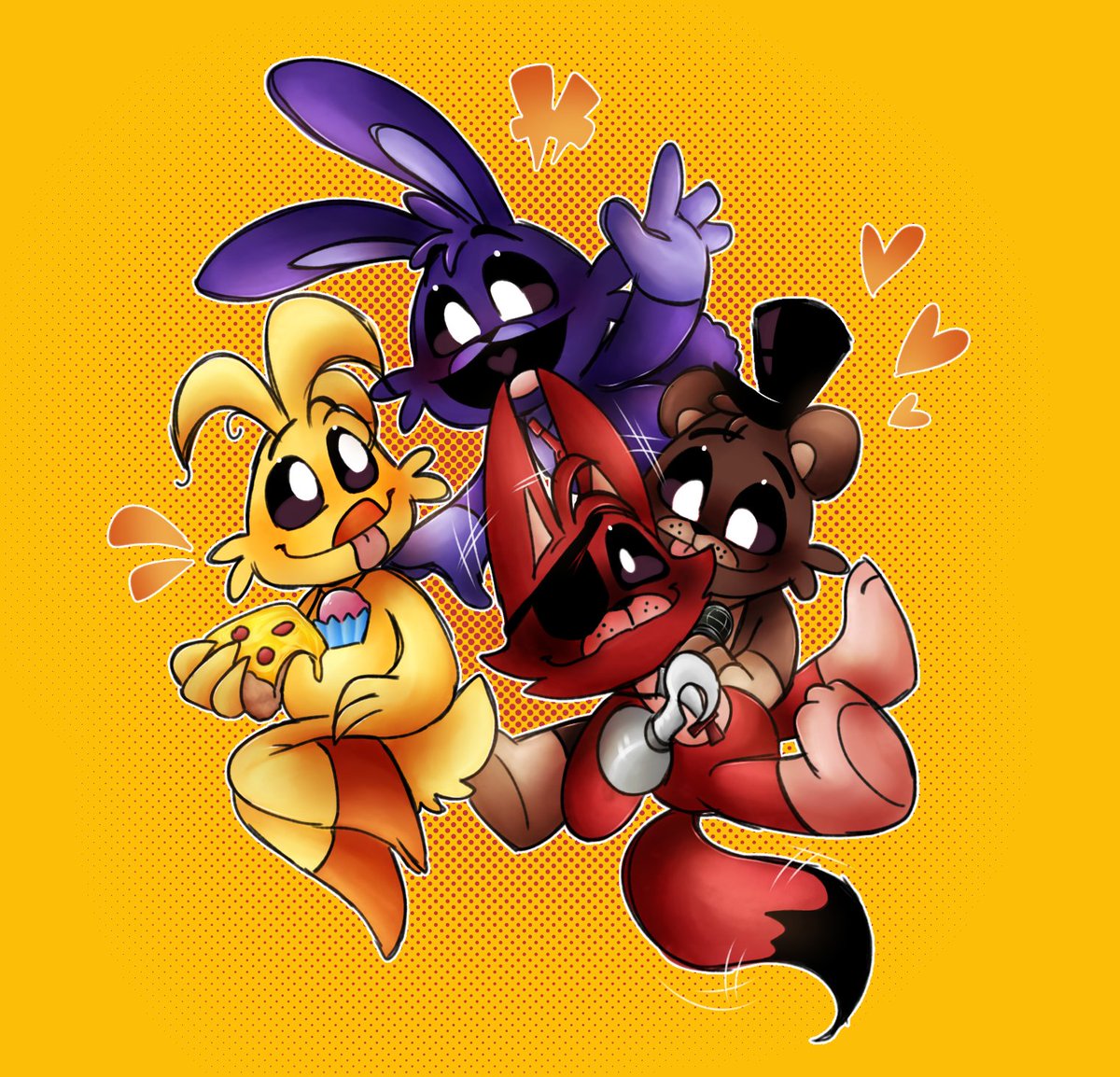 FloresBibi91054's tweet photo. FIVE NIGHT'S AT FREDDY EN "SMILING CRITTERS" ;3

#SmilingCritters #fnaf #fanart #bonnie #foxy #freddy #chica https://t.co/ORUH26Wux7