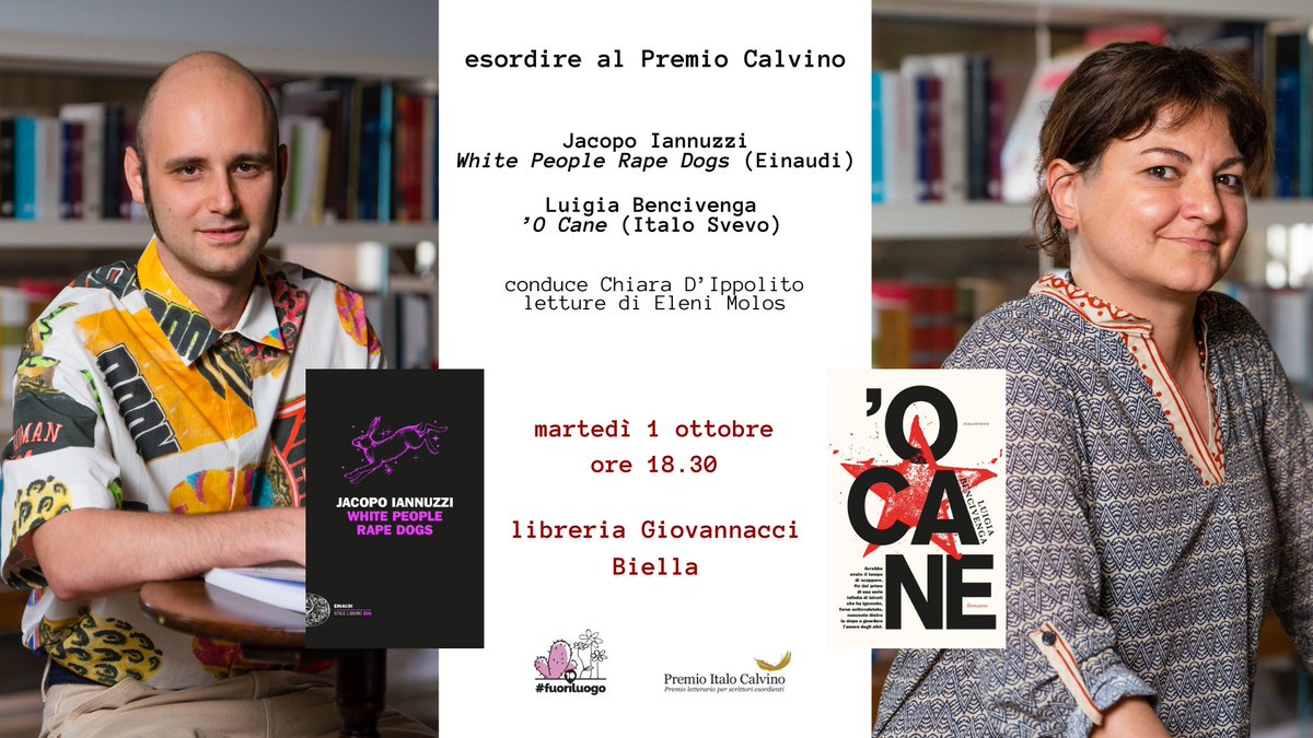 PremioCalvino's tweet photo. La prossima settimana, doppia presentazione per Jacopo Iannuzzi @Einaudieditore e Luigia Bencivenga @italosvevolibri, in collaborazione con @FuoriluogoB: il 1/10 alla libreria Vittorio Giovannacci di Biella, il 2/10 alla libreria Mondadori di Ivrea! 🎉 https://t.co/3Xojjduqxe