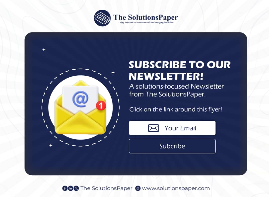 Stay ahead of the curve, and subscribe to The SolutionsPaper newsletter for the latest insights and innovative community response to social problems across Africa. 

Click the link to join our community today 
solutionspaper.us17.list-manage.com/subscribe?u=9e…
