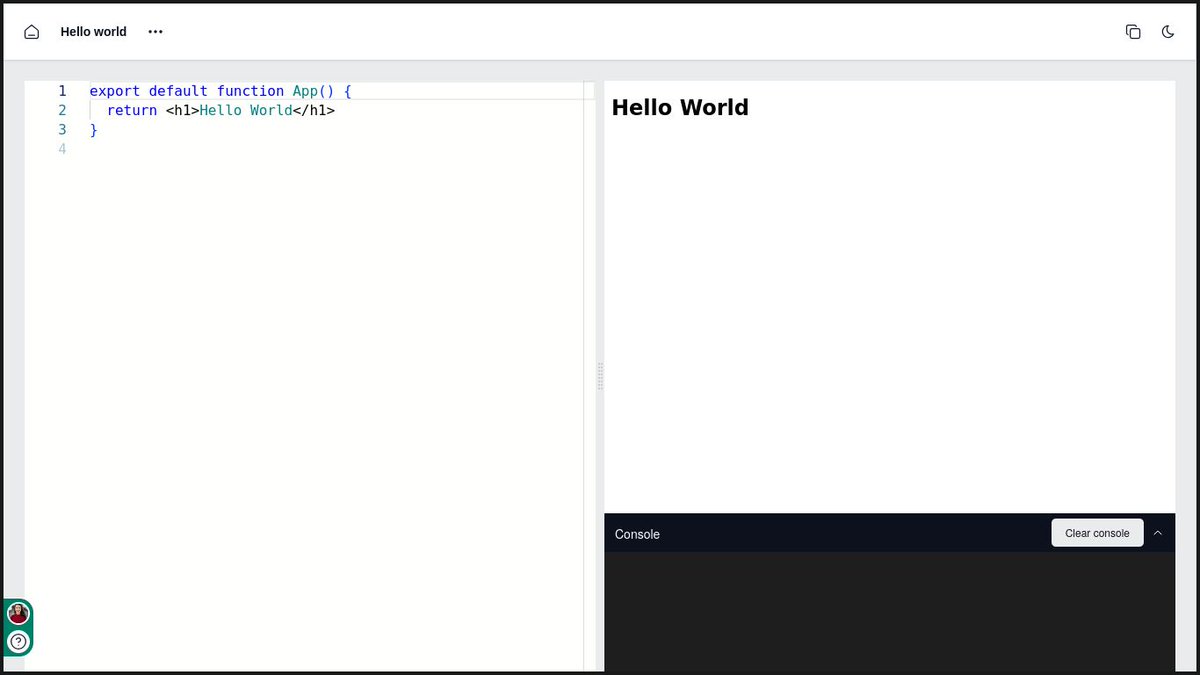 NeetoCode's tweet image. 🎉 Added a clear console button to the ReactJS project environment. Keep your console tidy and focus on what matters!