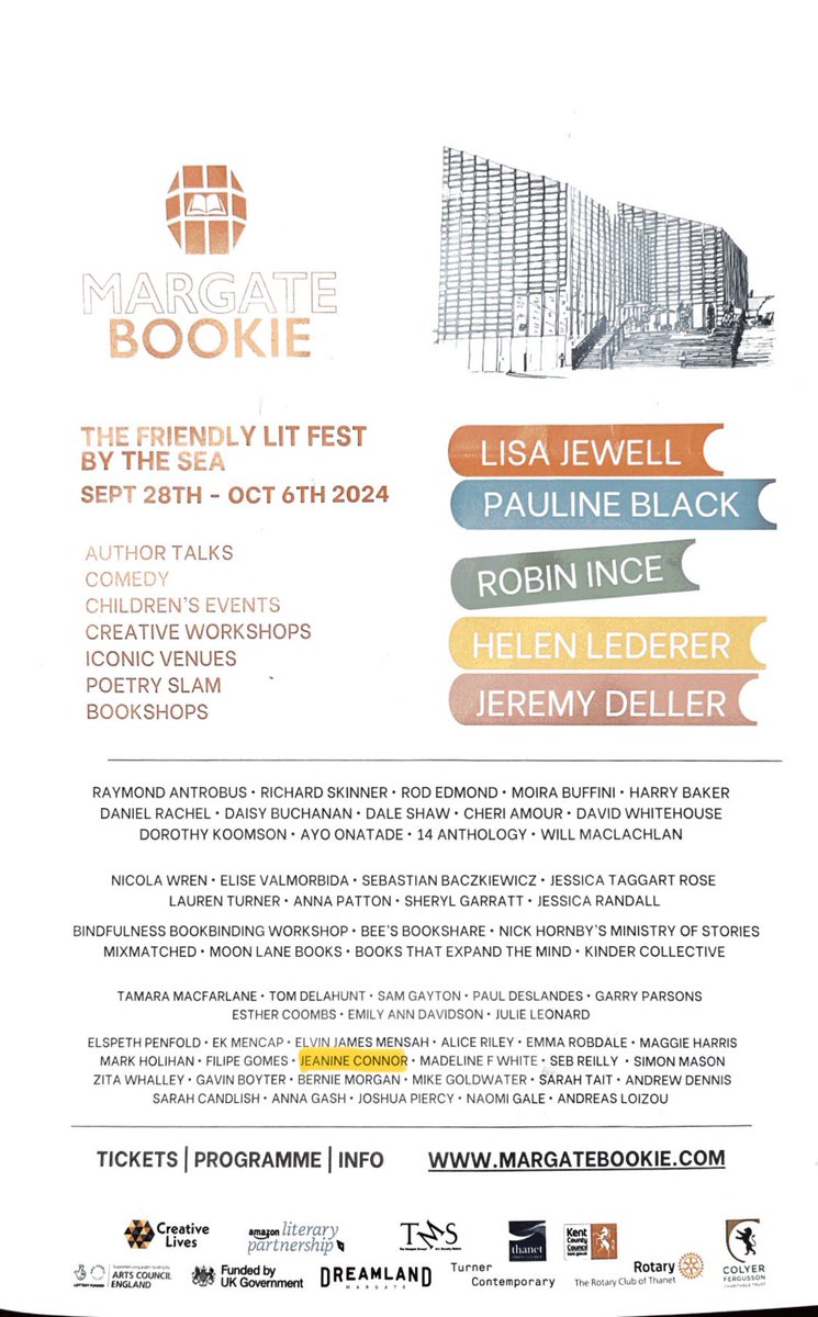 jeanine connor (@jeanine_connor) on Twitter photo Spotted this out and about.
Big names and littler names on the <a href="/MargateBookie/">MargateBookie</a> posters!
#margatebookie #therapistswhowrite #YNMFM Spotted this out and about.
Big names and littler names on the <a href="/MargateBookie/">MargateBookie</a> posters!
#margatebookie #therapistswhowrite #YNMFM