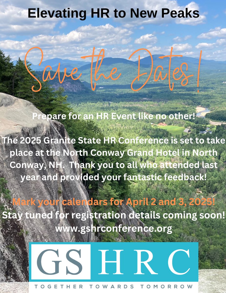 GSHRC's tweet image. The GSHRC returns to the North Conway Grand Hotel for a retreat-like conference packed with important content, networking opportunities and fun for all!