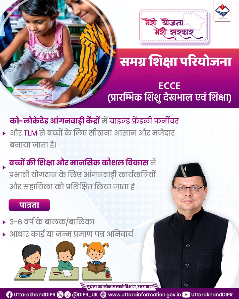 DIPR_UK's tweet image. समग्र शिक्षा के अंतर्गत प्रारम्भिक शिक्षा में नवाचार, बन रहा बच्चों के उज्ज्वल भविष्य का आधार

#MeriYojnaMeriSarkar 
#uttarakhand
#ECCE