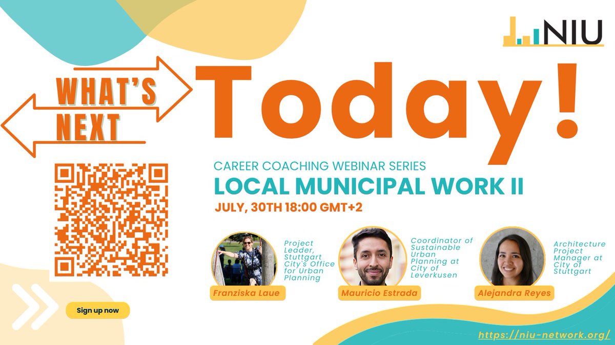 NUrbanists's tweet photo. 🌟TODAY, September 24th!🌟 Join us for inspiring talks on sustainable urban planning in Public Sector. Sign up now using the QR code. Share with friends!  #Career #UrbanPlanning #Sustainability https://t.co/GQpCRgrrVx