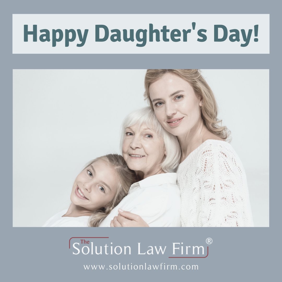 solutionlawfirm's tweet photo. Happy National Daughter’s Day!

#nationaldaughtersday #daughters #familycomesfirst #estateplanning #protectyourfamily #solutionlawfirm https://t.co/qXb4MjedGw