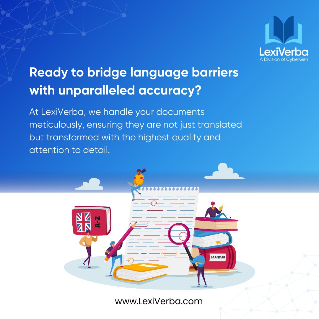 lexiverba's tweet image. Break language barriers instantly with Lexiverba! Speedy, precise, and accurate with a human touch. Get your documents translated today!

#Lexiverba #LanguageTranslation #BreakBarriers